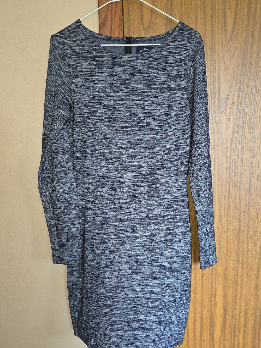 Superdry Gray Space-Dye Long Sleeve Knit Dress